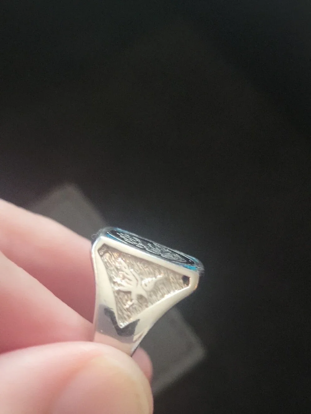 1980s Eagle Signet Ring with Crushed Turquiose